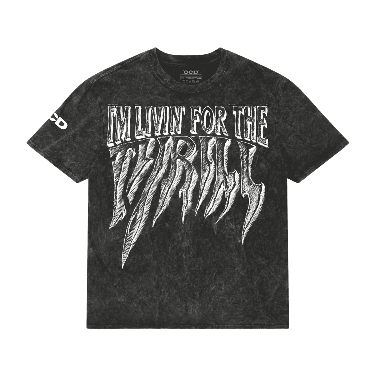 I'm livin for the thrill acid washed tee - OCD